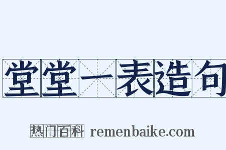 堂堂一表造句是什么意思的图片